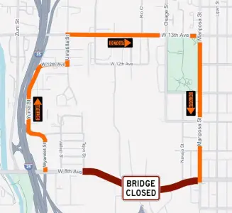 Denver’s 8th Avenue bridge closed for maintenance